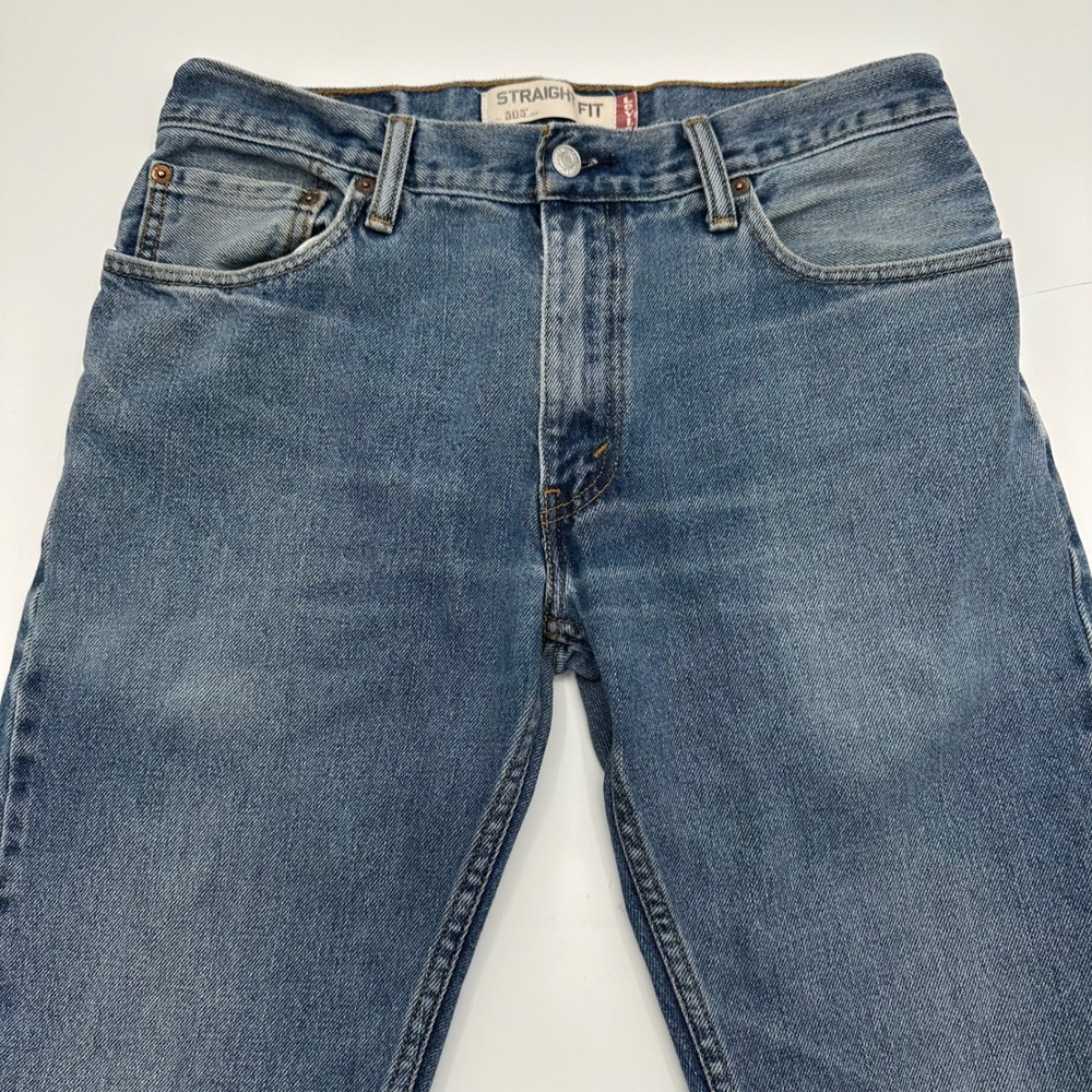 Levis 505 Mens Straight Fit Jeans 32x32(32x30) Blue Medium Wash Denim 100%Cotton
